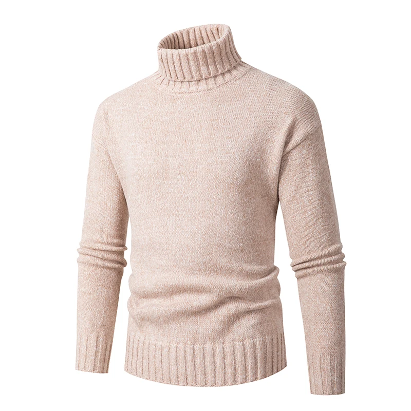 

New Winter Turtleneck Thick Mens Sweaters Casual Turtle Neck Solid Color Quality Warm Slim Turtleneck Sweaters Pullover Men