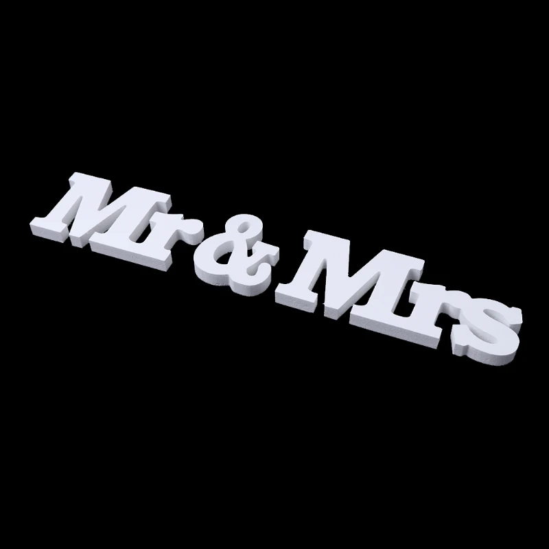 Mr & Mrs Wooden Letters Sign White Table Party Anniversary Decor