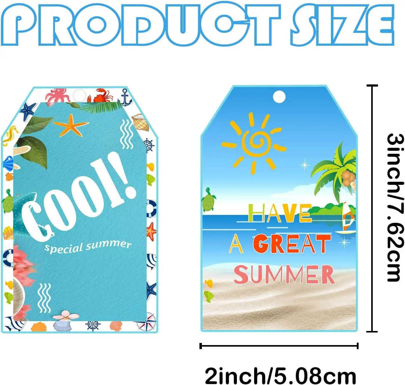 

100 шт. Подарочные бирки «Конец школы», 2 x 3 дюйма, крутая подарочная карта на тему летнего пляжа, этикетка для упаковки летней вечеринки