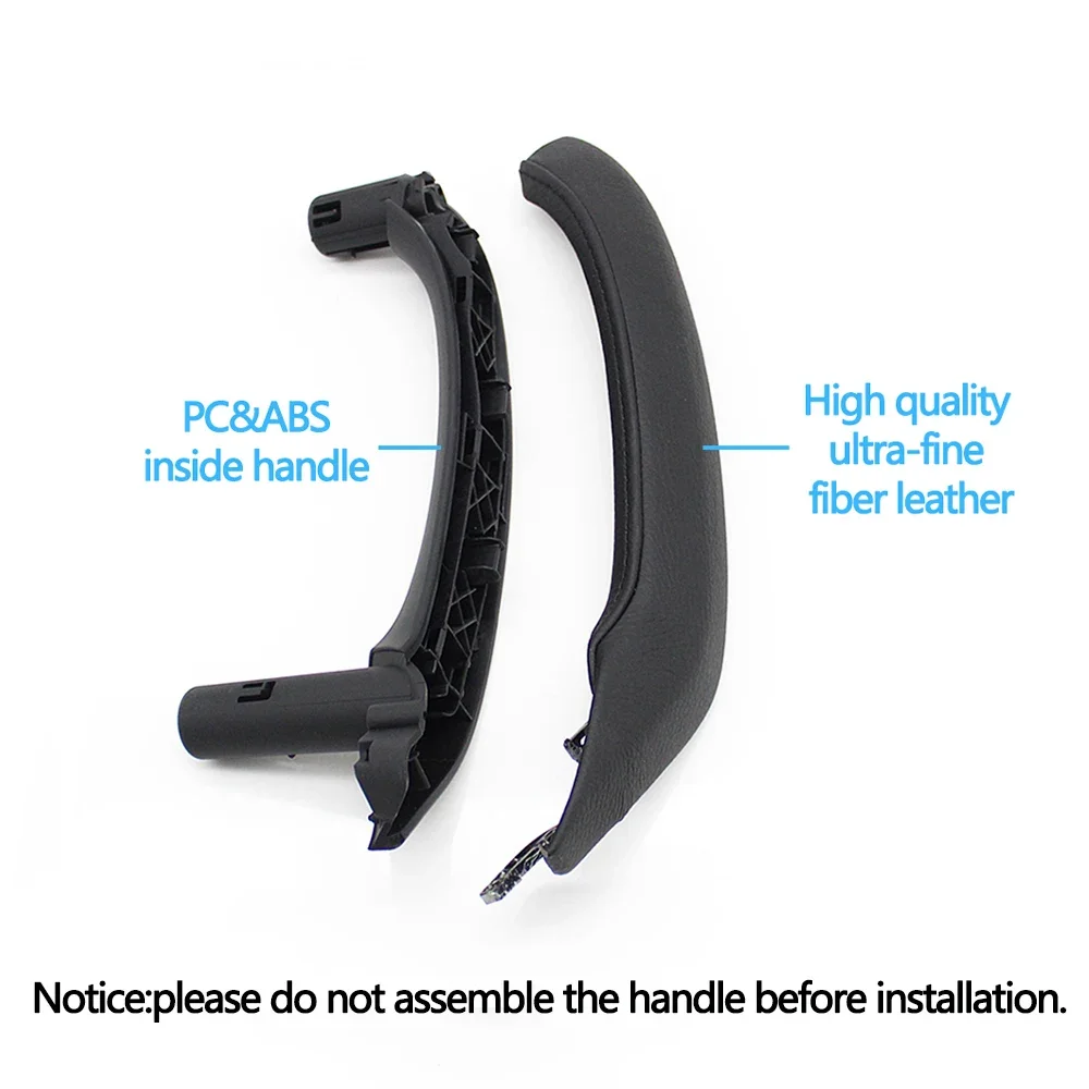 Complete LHD RHD Interior Passenger Door Pull Handle Leather Cover With Inside Handle Assembly For BMW X3 X4 F25 F26 2010-2016