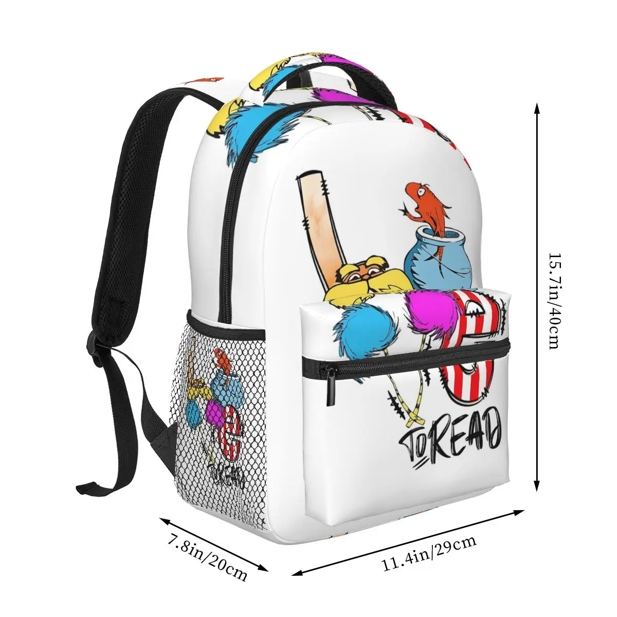Dr. Seuss The Lorax Love To Read Backpack Hot Sale Daypack Large Capacity Boys Girls BookBag School Bag Shoulder Bags Men Women