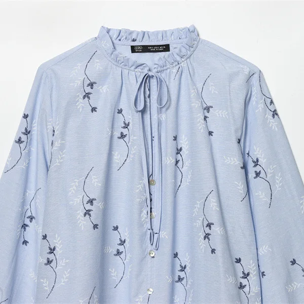 Spring New, Casual Fashion Embroidered Printed Long Sleeve Shirt