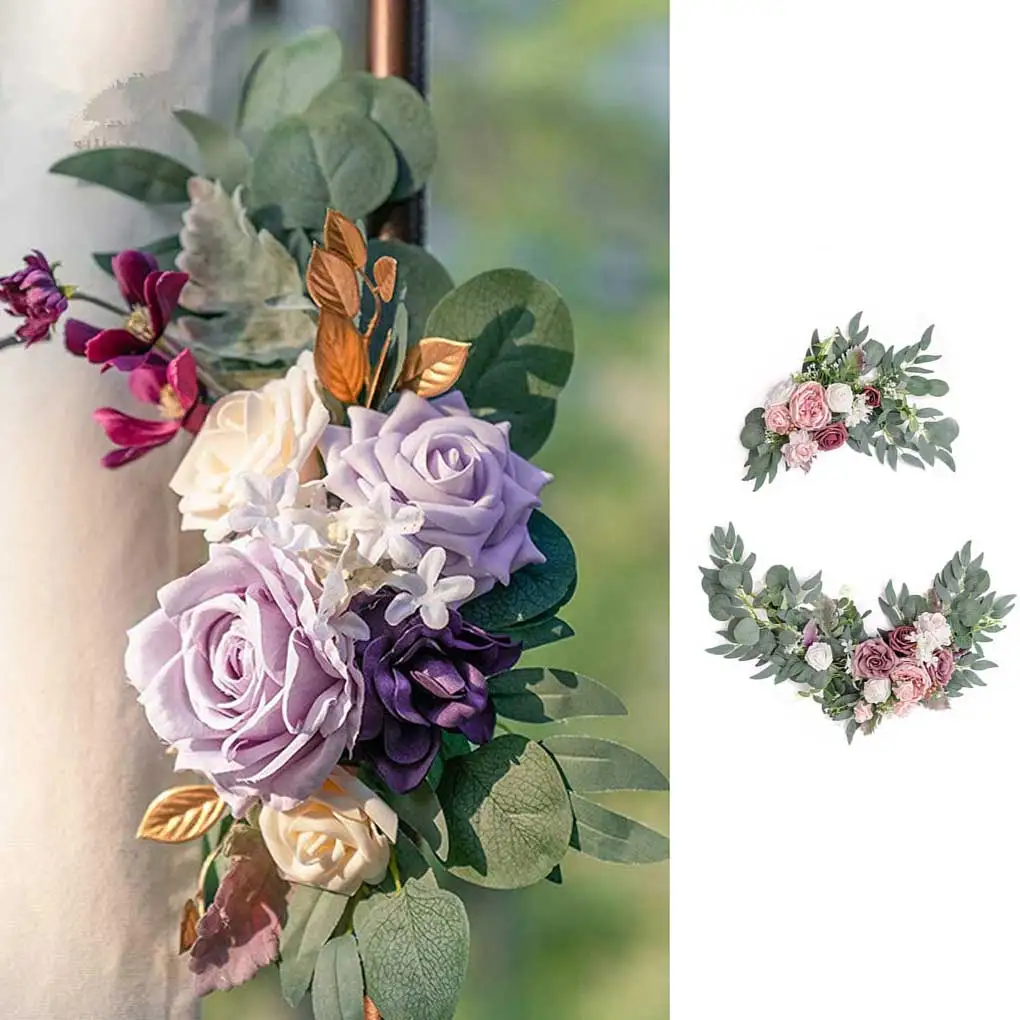 2 pezzi arco fiore pianta fiori artificiali sfondo decorazione ornamenti fatti a mano accessori festa celebrazione