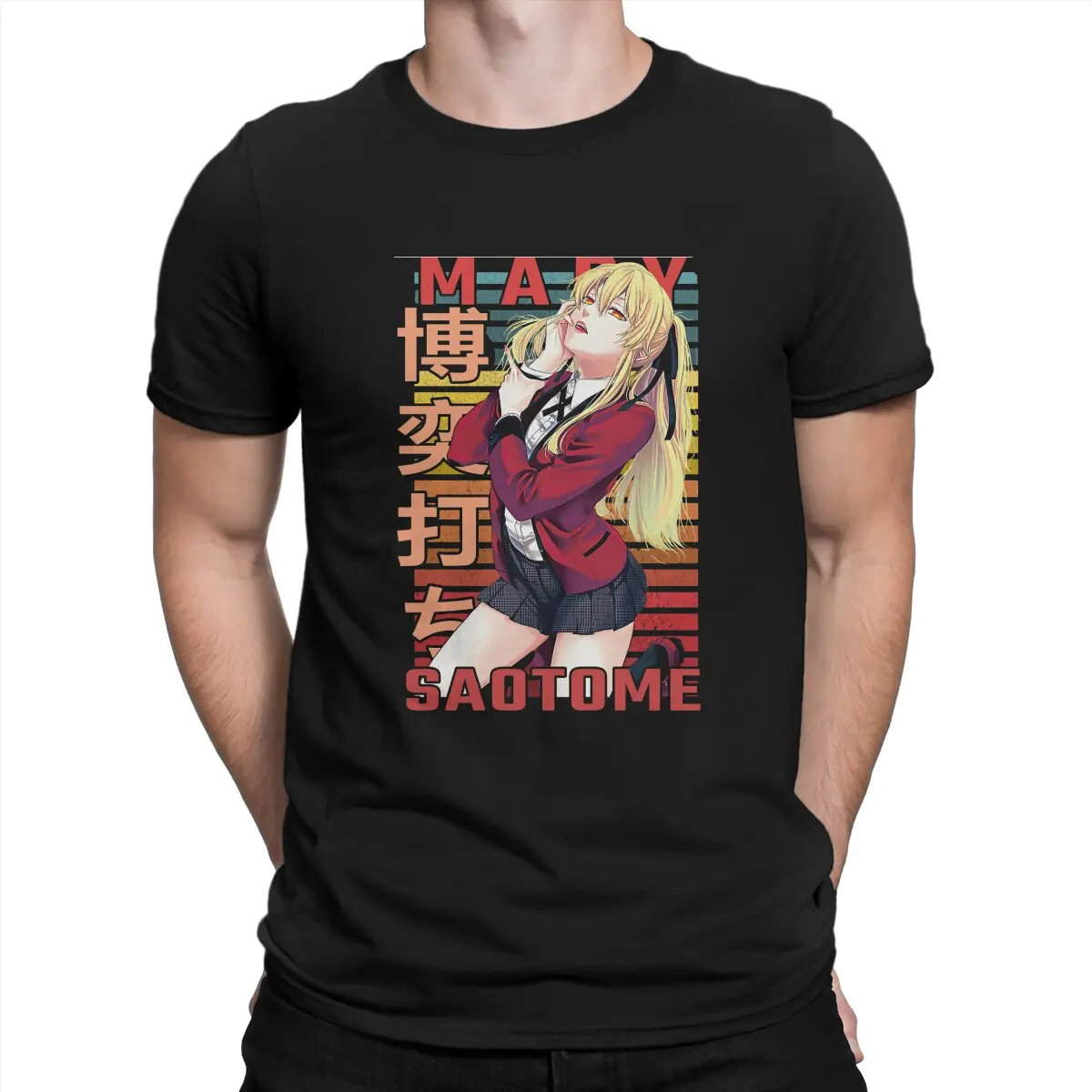 CRIMSON Creative TShirt for Men Mary Saotome Kakegurui Round Neck Pure Cotton T Shirt Distinctive Birthday Gifts Streetwear