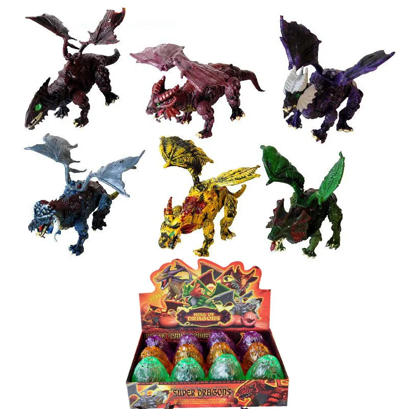 3pcs Kids Assembled Dinosaur Toy 4d Stereo Dinosaur Model Limbs Movable Flying Dragon Egg Toy Hell Dragon Color Random K10