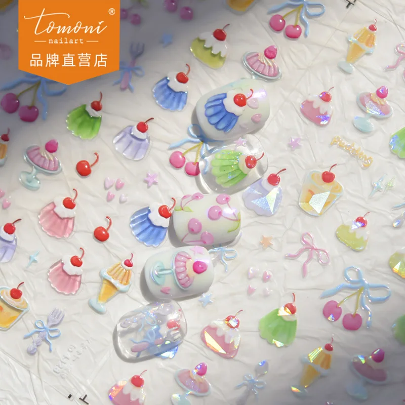 【Meow.Sensei】tomoniJelly Nail Stickers Xiaohongshu Phone Case Children's Nail Stickers Factory Wholesale Delicious Pudding