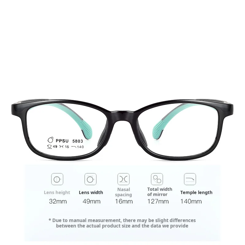 วัยรุ่นเด็กกรอบยืดหยุ่นแว่นตาสแควร์ Ultralight กรอบแว่นตาชายหญิง TR90 ออพติคอลแว่นตา 5803