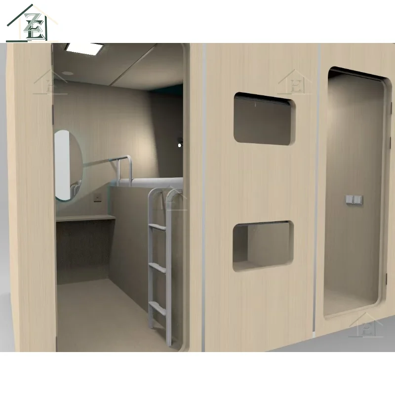 capsule hotel bed sleep pod 2025 new design small capsule house left and right bunk bed