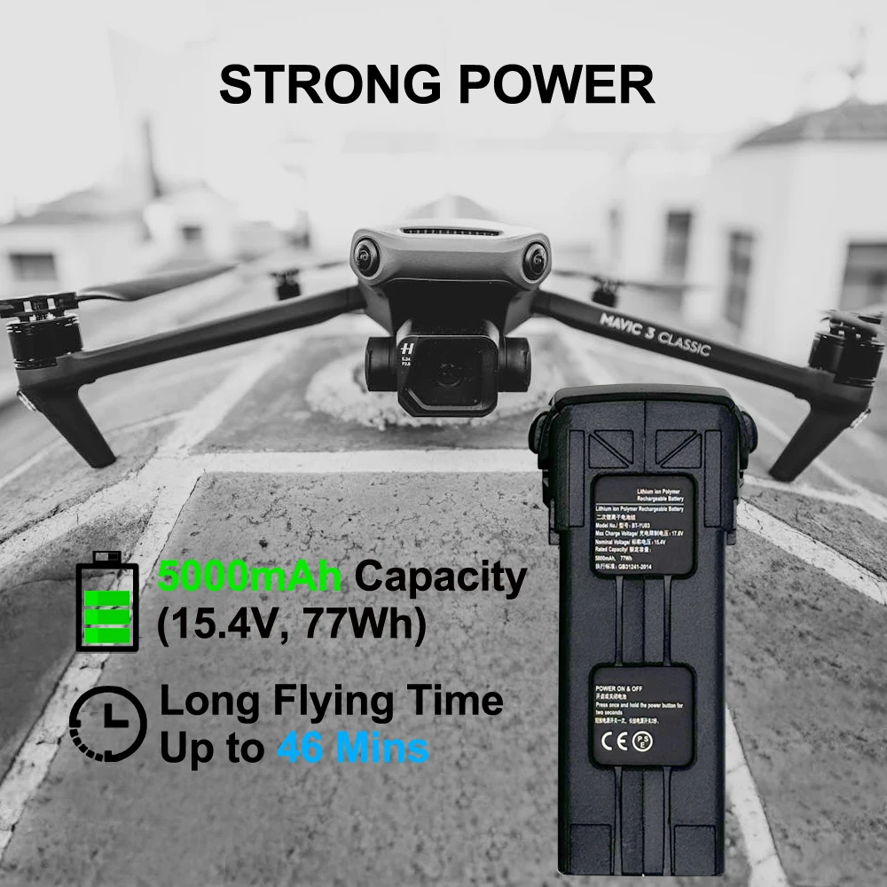 لبطارية الطائرة بدون طيار DJI Mavic 3 46 دقيقة وقت الطيران 5000 مللي أمبير في الساعة MAVIC3 Cine/الكلاسيكية/الشركات بطاريات الطيران الذكية