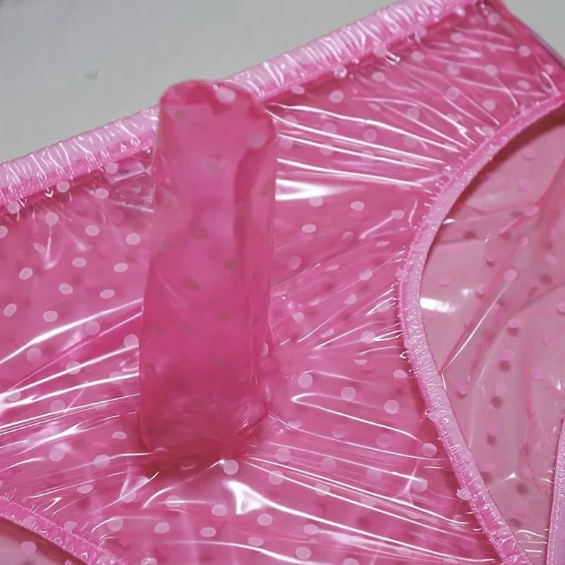 Celana Dalam Plastik PVC Longgar Pria Jernih dengan Tas Penis Celana Dalam Transparan Celana Dalam Polka Dot Celana Dalam Bayi Dewasa Abdll