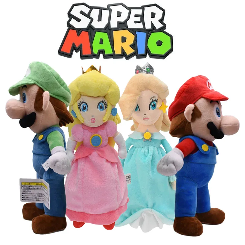 

Mario Bros Plush Toys Luigi Yoshi Princess Peach Toadette Bowser JR Waluigi Wario Anime Stuffed Cartoon Peluche Dolls