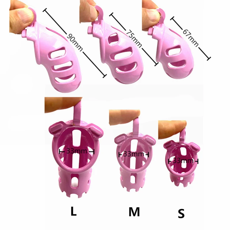 Male Chastity Device Cock Cage, Lightweight Chastity Cage for Men with 4 Different Sizes Ring Invisible Lock Adult Abstinence