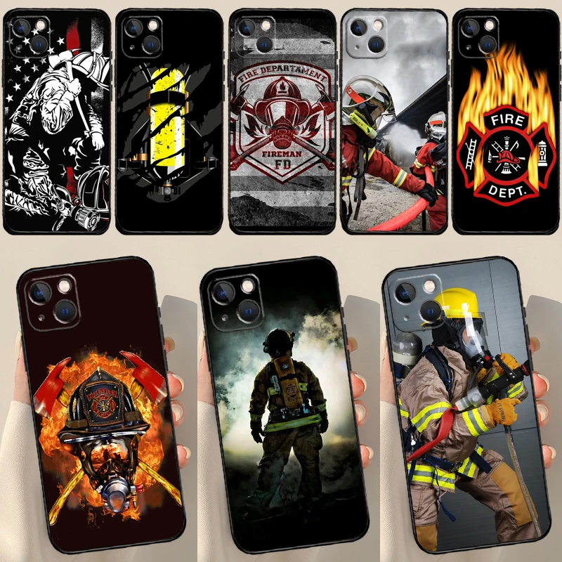 Firefighter Heroes Fireman Cover For iPhone 16 12 11 13 14 15 Pro Max 12 Mini Plus X XR XS Max Phone Case