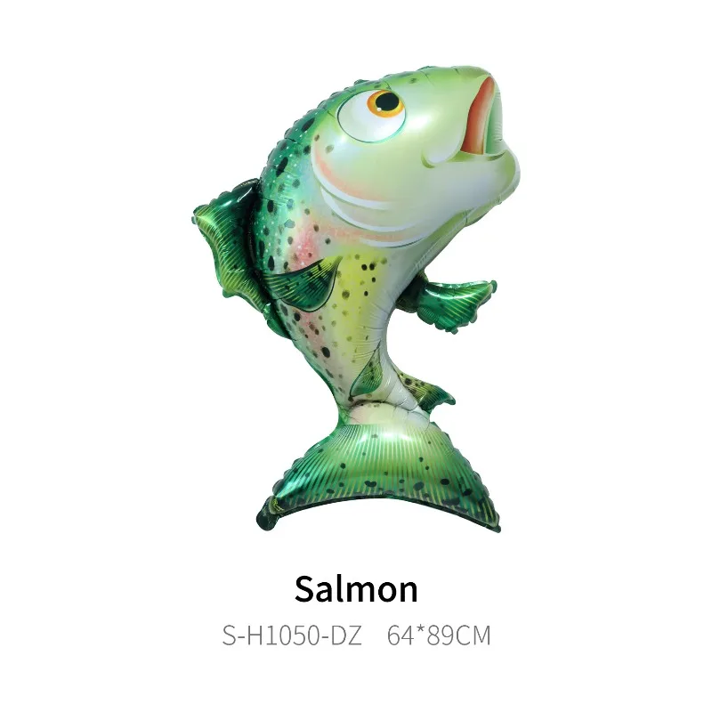 مقلد سمك السلمون الألومنيوم احباط بالون الكرتون المحيط الحياة البحرية الطرف بالون الديكور #2