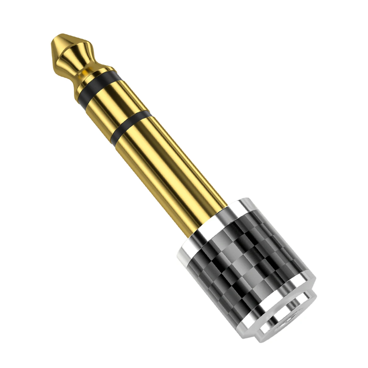 Ordinary unlabeled neutral carbon fiber 6.35 male to 3.5 female adapter 6.5 piano guitar audio adapter