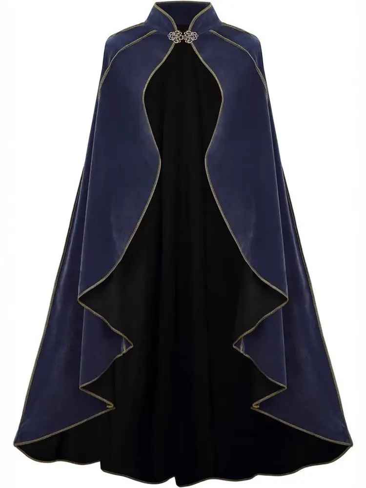 Cape en velours médiévale pour femmes, Costume de spectacle sur scène d'halloween, Design rétro doré, nouvelle collection printemps 2025