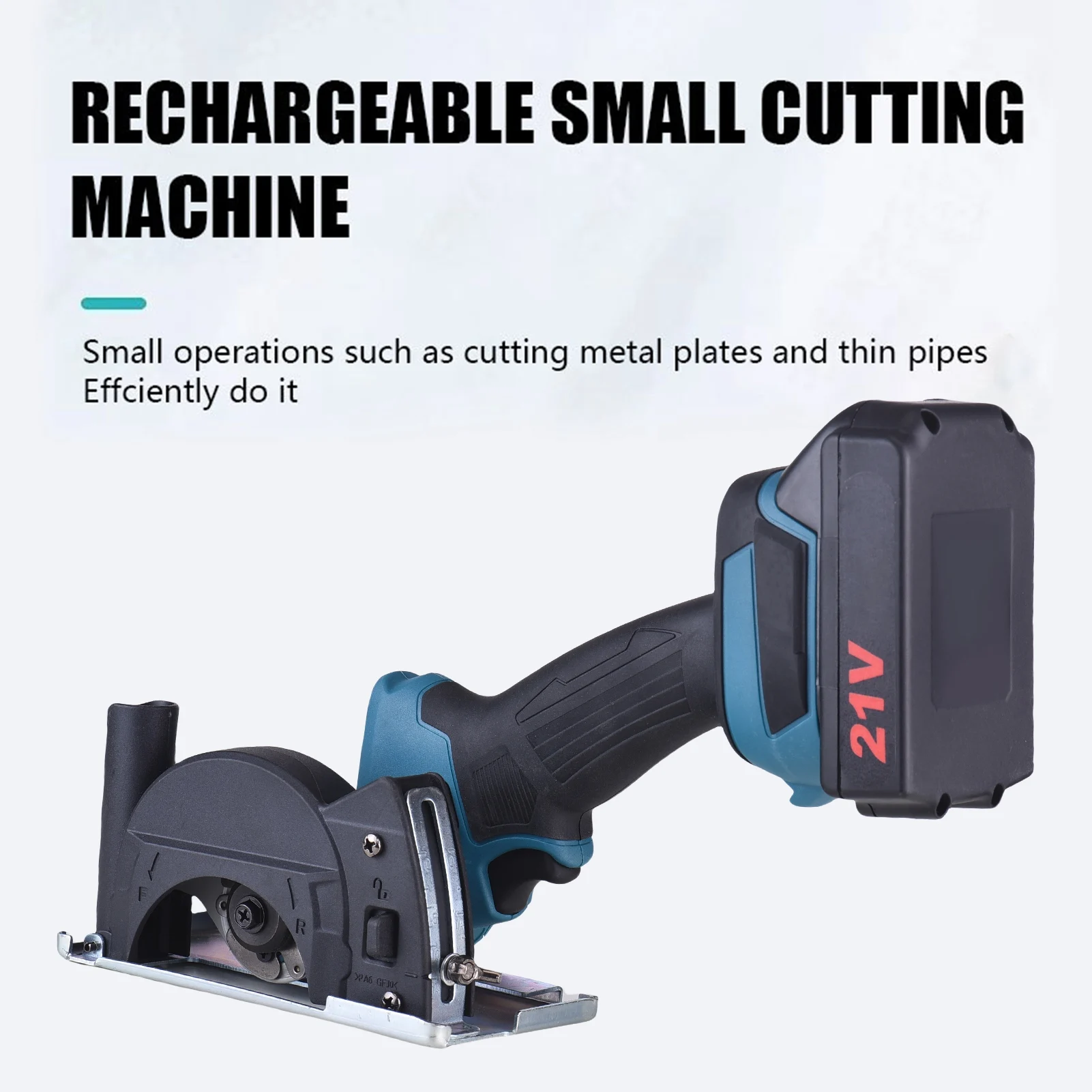 Sierra circular inalámbrica, amoladora angular de mano con mango antideslizante, herramienta de corte recargable para cortar metal, madera, azulejos y mármol