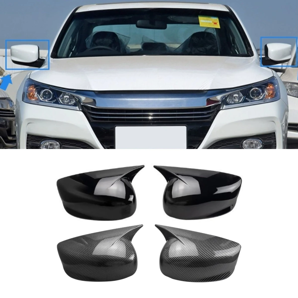 

Car Rearview Cover Protect Mirror Caps Rear View Mirror Cover For Honda Accord 2008-2013 8th-9th Gen Body Kit Car Accessories