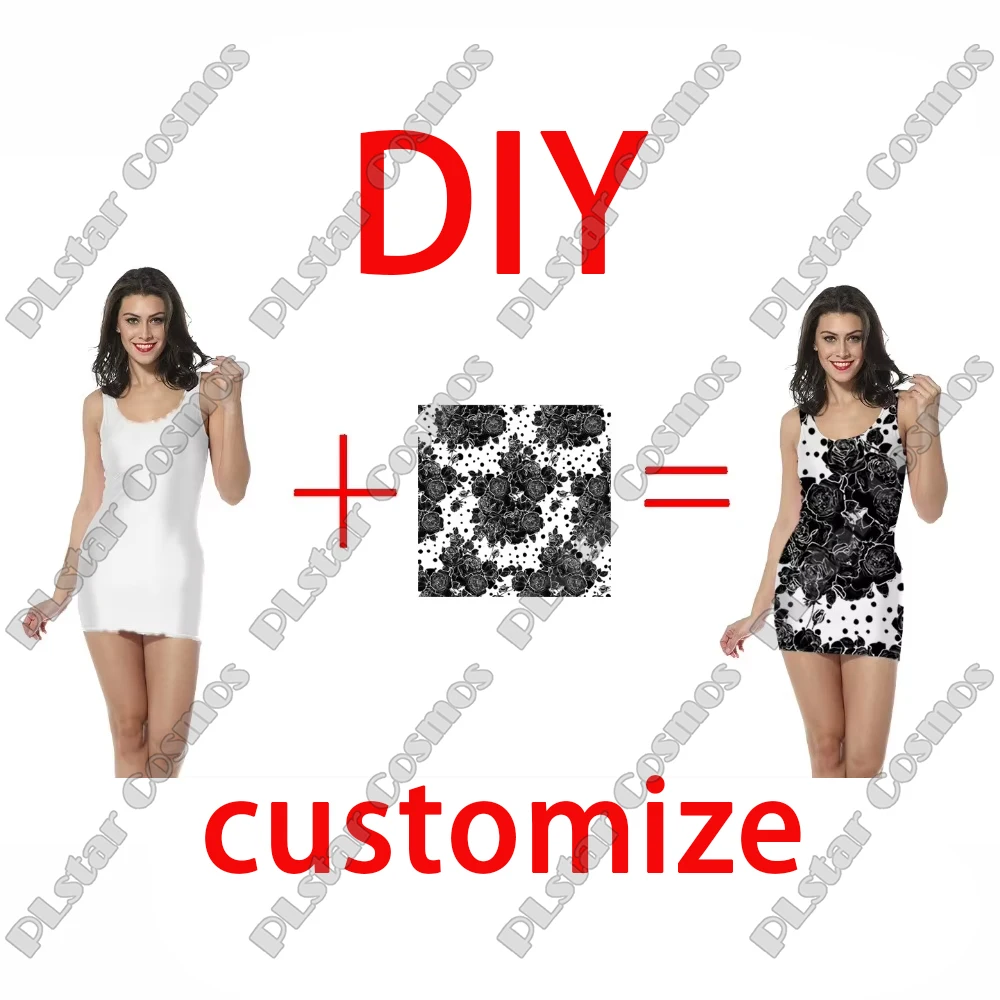 

PLstar Cosmos Design Anime/Photo/Singer DIY summer women's clothing tank top dress 3d Print Sublimation Pack hip dress
