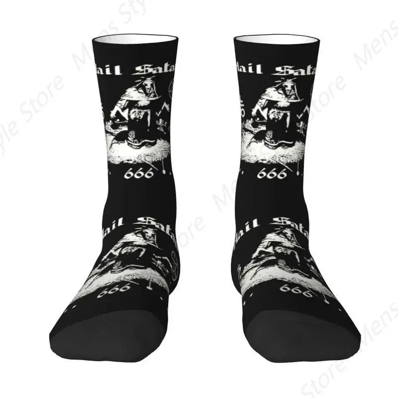 666 Men's Crew Socks Unisex Funny 3D Printing Satanic Cross Devil Dress Socks ?