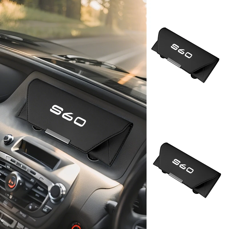 

PU Leather Car Sun Visor Eyeglasses Case Sunglasses Storage Box For Volvo S60 XC40 XC60 XC70 XC90 V40 V60 V90 S80 S90