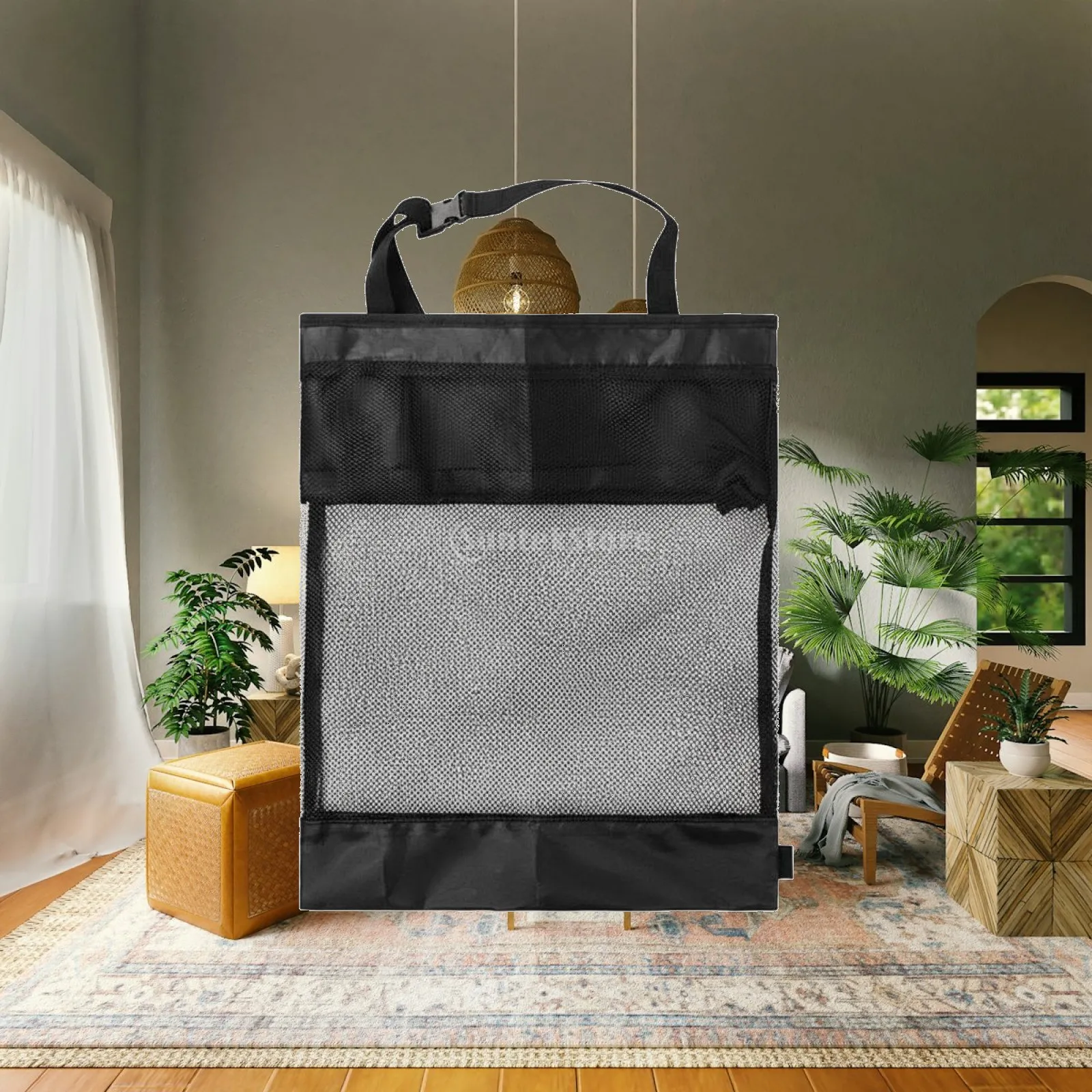 Universal Golf Push Trolley Net Bag Holder Breathable Mesh Design Large Capacity Storage Pouch for Golf Gear Accessories Fits
