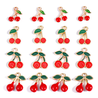 15Pcs 16*16MM Fashion Personality Small Cherry Charm Simple Pendant Suitable for Necklace Bracelet Earrings Jewelry Accessories