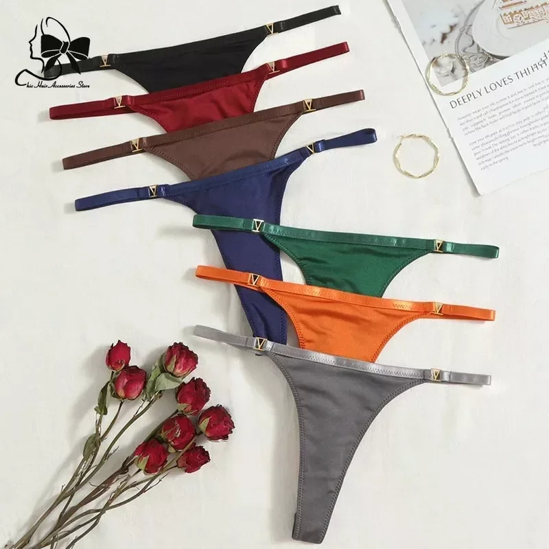 Elastic Waist Thongs Hipster Very Small Panties Sexy Woman Underwear Solid Color Micro Mini String Low Rise Ladies Panties Thong