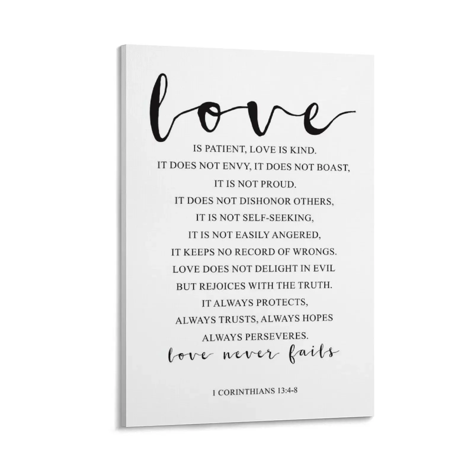 

Love Is Patient, Love Is Kind, 1 Corinthians 13:4-8. Bible Verse, Wedding Decor, Anniversary Gift Canvas Painting bedrooms decor