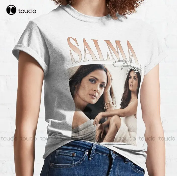 Salma Hayek Salma Hayek Classic T-Shirt Halloween Mom Shirts Outdoor Simple Vintag Casual T Shirts Xs-5Xl Custom Gift Retro