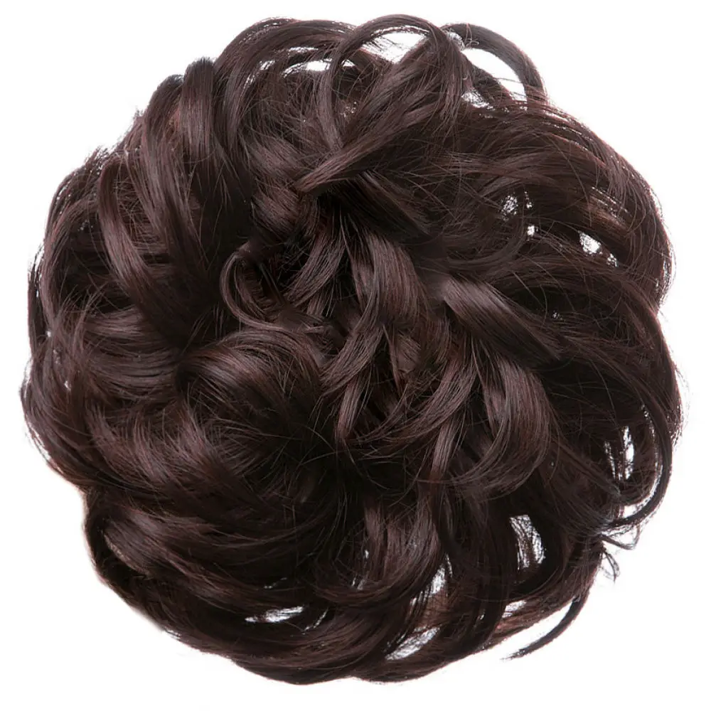 SARLA Hair Extensions Messy Bun Donut Chignon Wavy Curly Hairpiece Elastic Band For Instant Volumizing Updo Hair Styling Tools