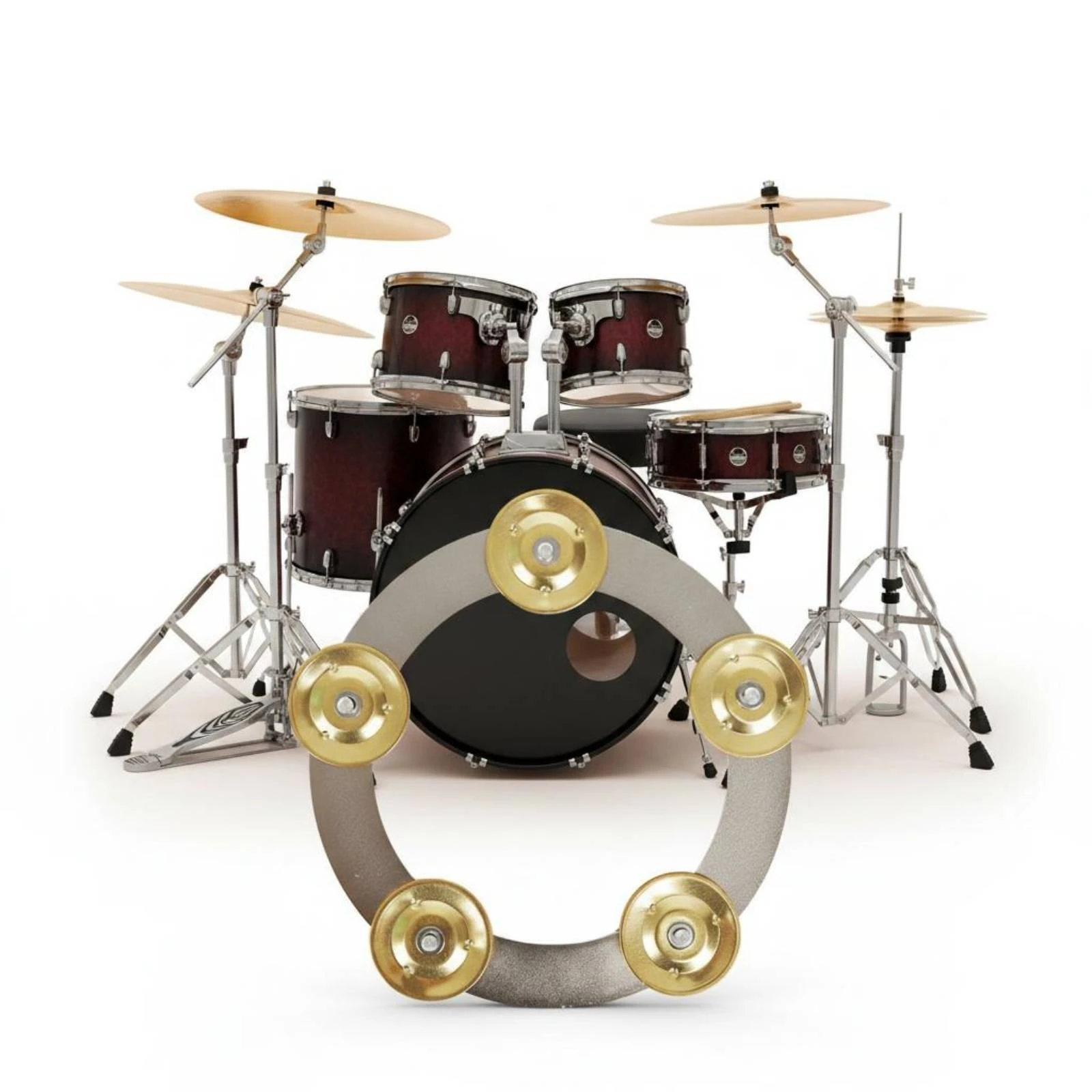 Cymbal Band Stainless Steel Chimes Hi-Hat Effect Band Hi Hat Tambourine Easy to Install Drum Bell Accessory Lightweight view 3