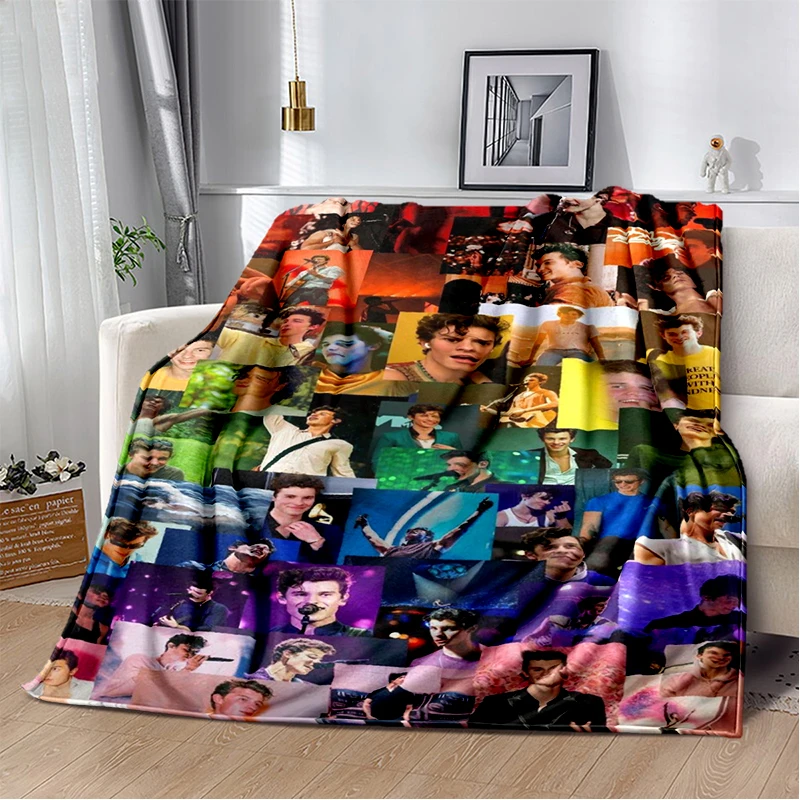 3D Shawn Mendes Handwritten Singer Soft Plush Blanket,Flannel Blanket Throw Blanket for Living Room Bedroom Bed Sofa Kid Gift