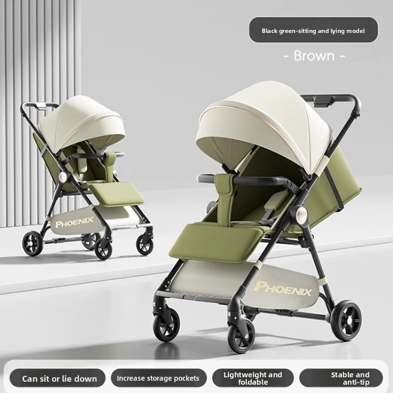 

Baby Stroller Foldable Pocket Stroller for Travel Portable Infant Pushchair with Shock Absorption Adjustable Sunshade Breathabl
