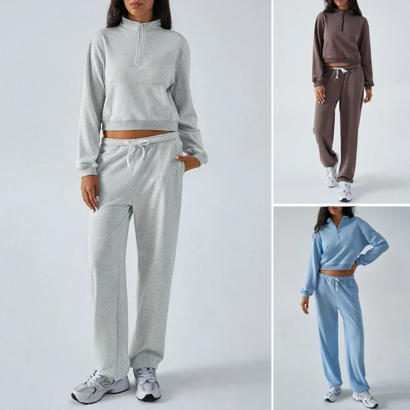 Women's 2 Pieces Set Women Sportswear Set Stylish Women's Winter Tracksuits Comfortable Warm Two-piece Sets for Sports Casual