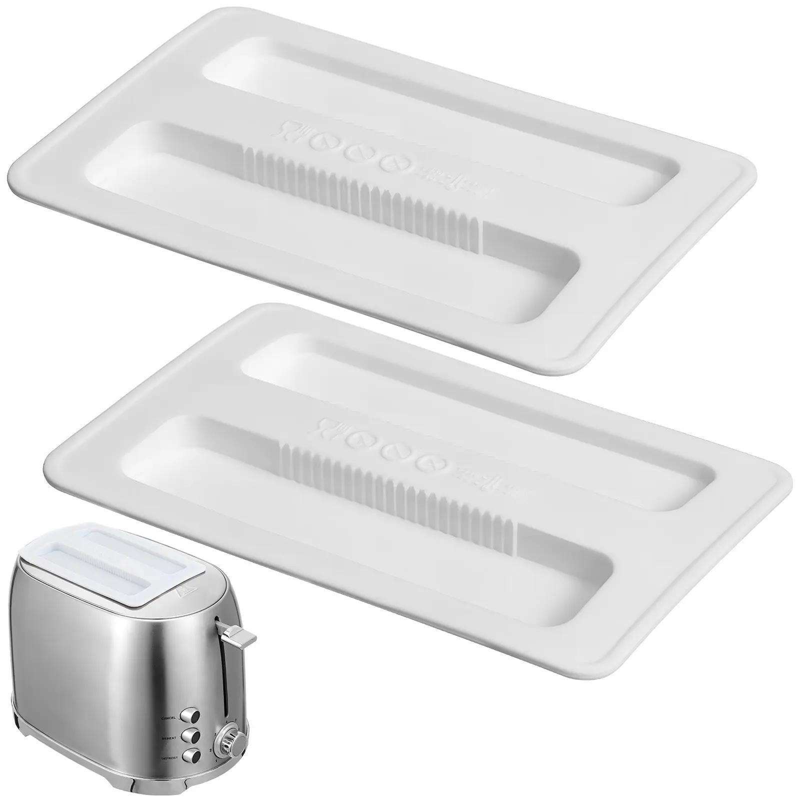 2Pcs Toaster Covers Silicone Protective Lid for 2 Slice Toaster Oven Bread Maker Kitchen Appliance Cover Breakfast Maker Cover