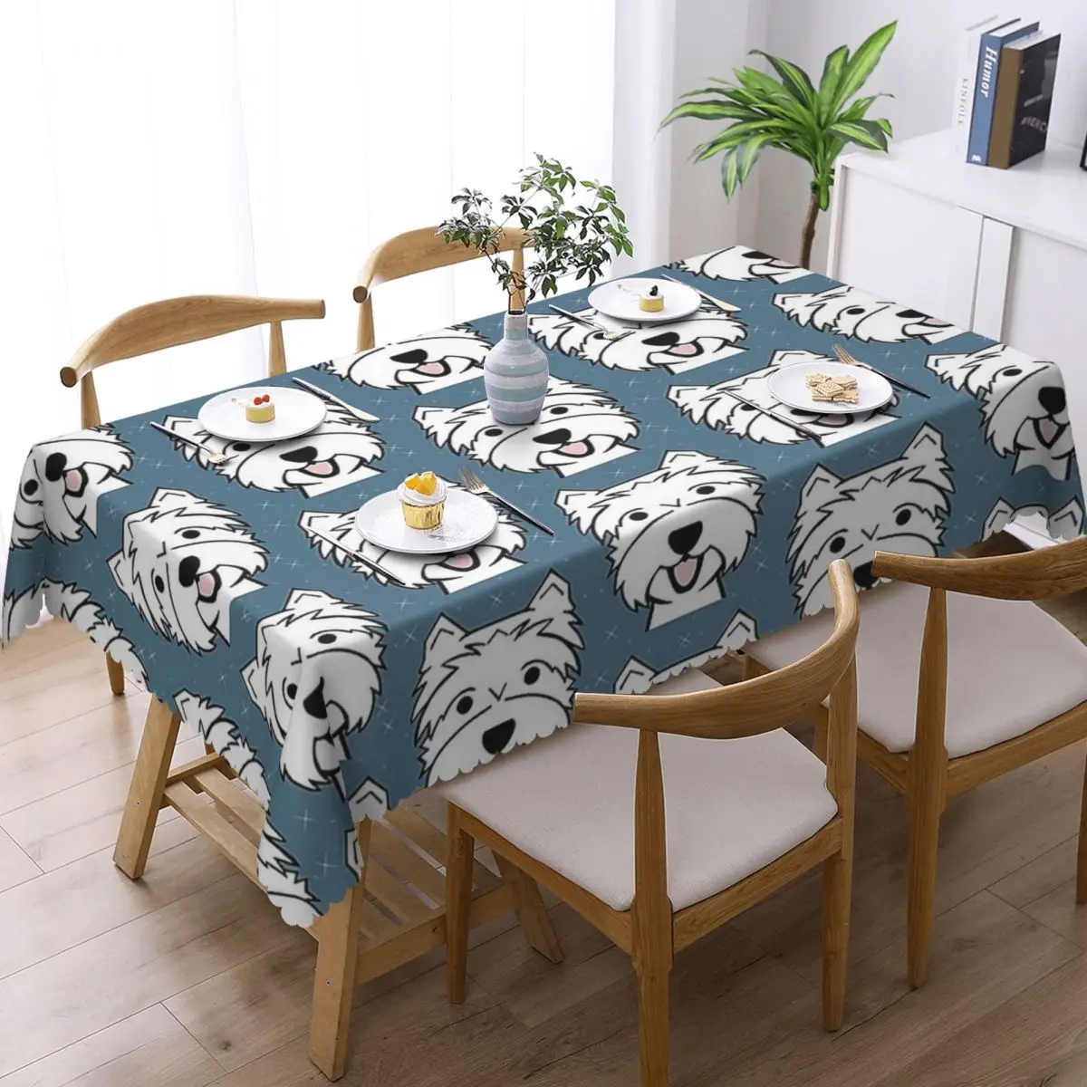 West Highland Terrier - Westies dogs Rectangular Tablecloth Waterproof Table Cover for Festival Party Decorations Table Cloth