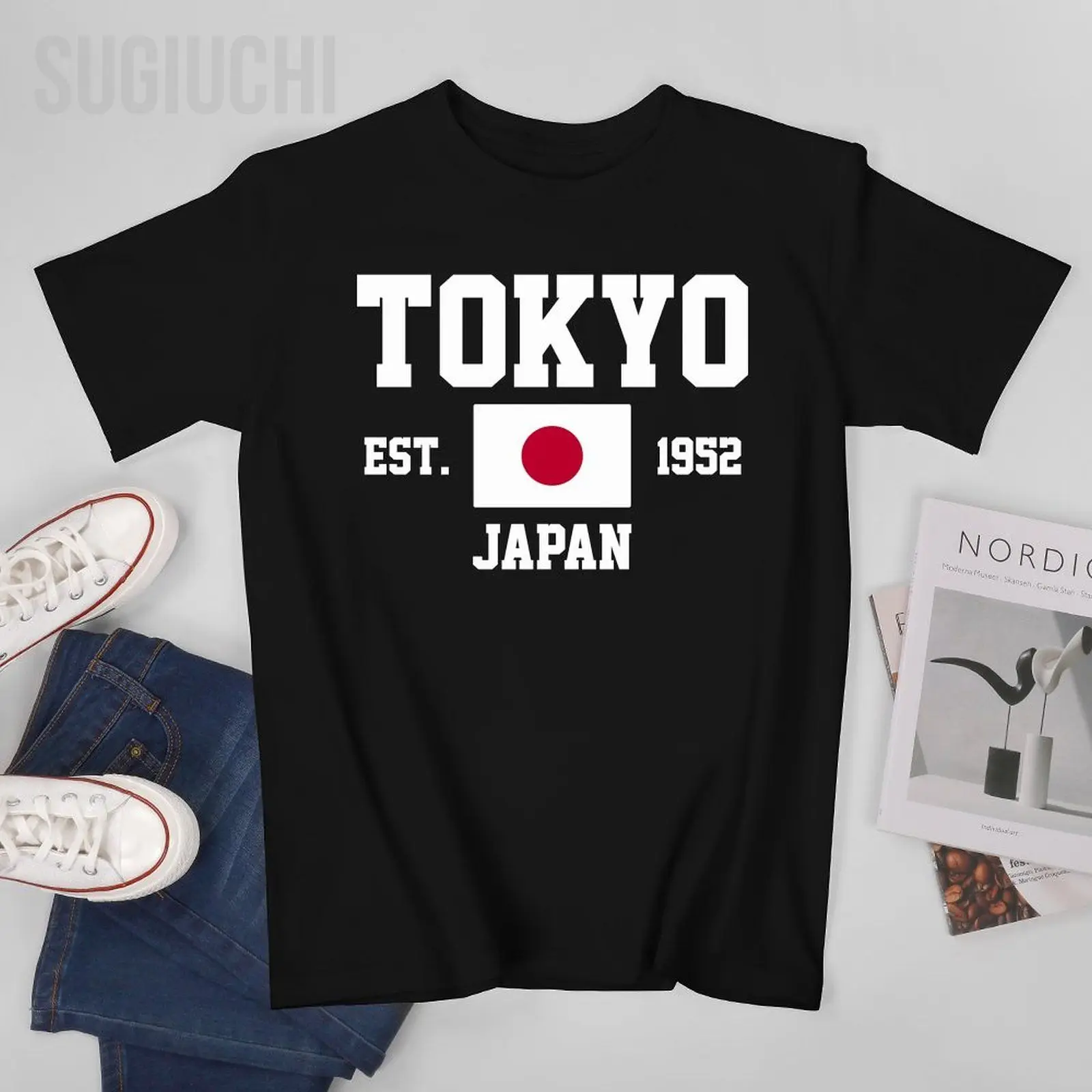 Flag of  Japan EST.1952 Tokyo Men Tshirt Tees T-Shirt O-neck T Shirts Women Boys Clothing 100% Cotton