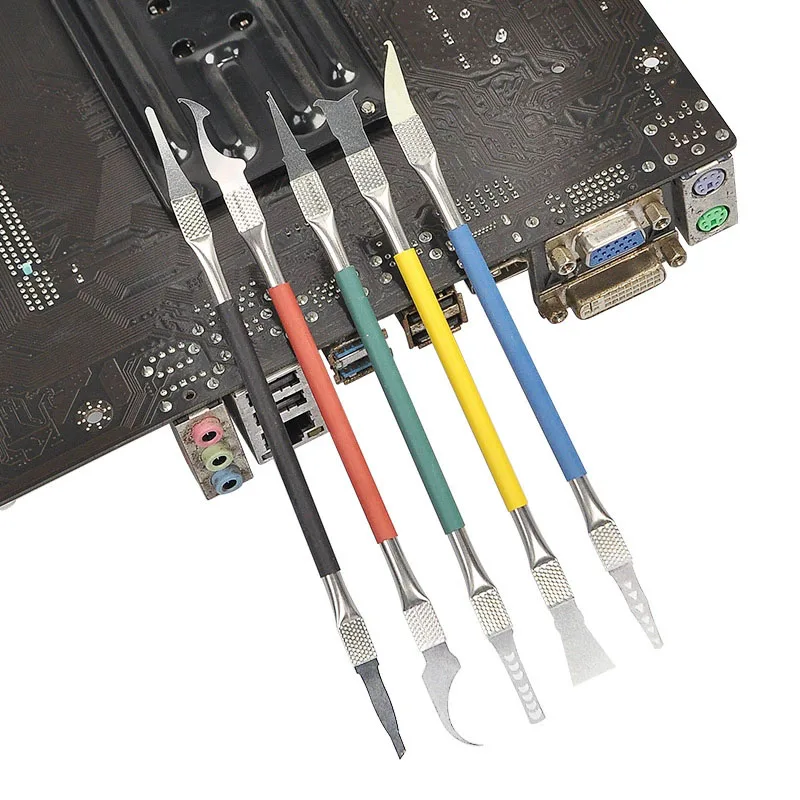5PCS ultra-thin CPU IC pry bar blade, mobile motherboard repair tool, chip glue removal pry bar maintenance tool