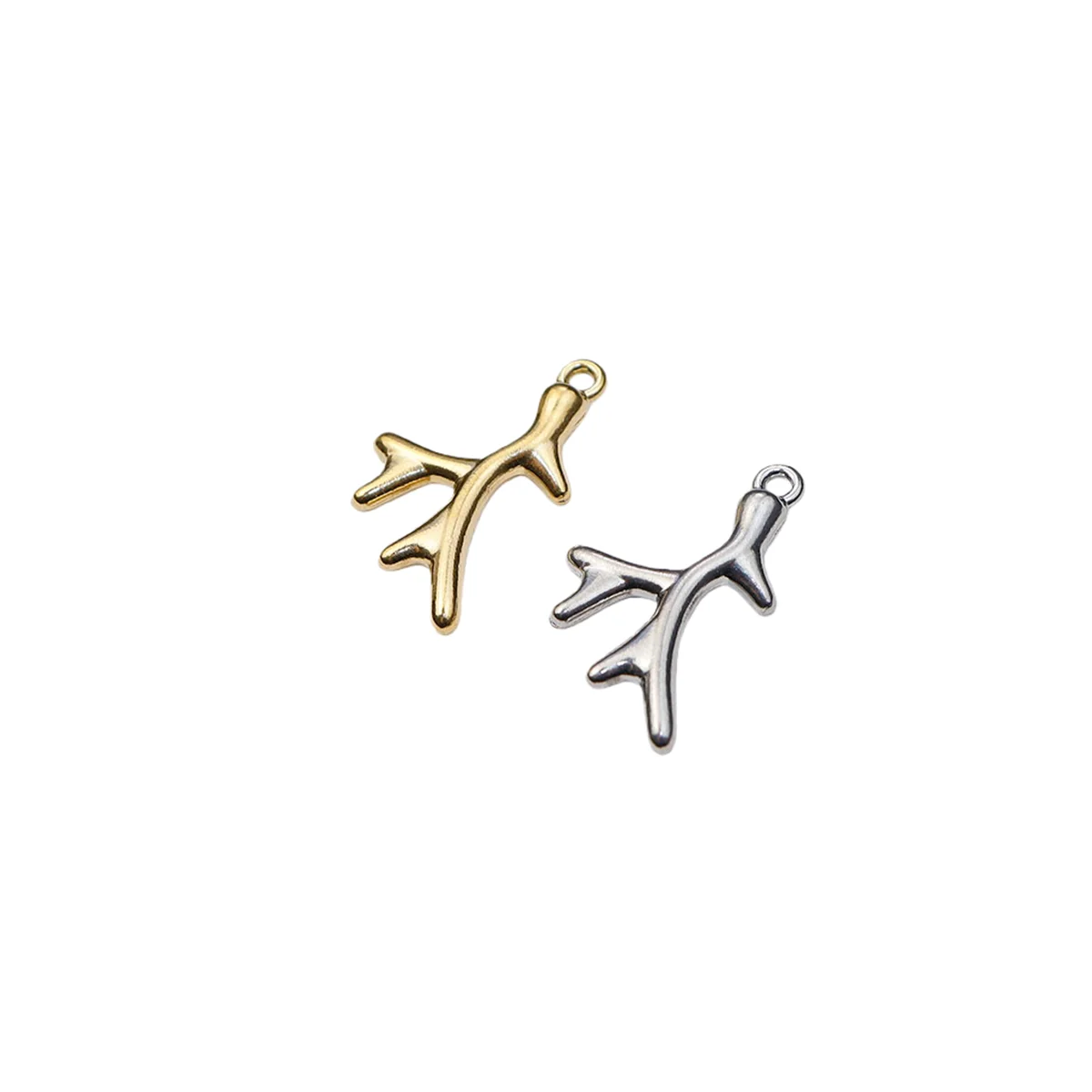 5pcs Casting Stainless Steel Pretty Coral Charms Pendant DIY Necklace Earrings Bracelets Jewelry Charm PVD Plate Water Proof