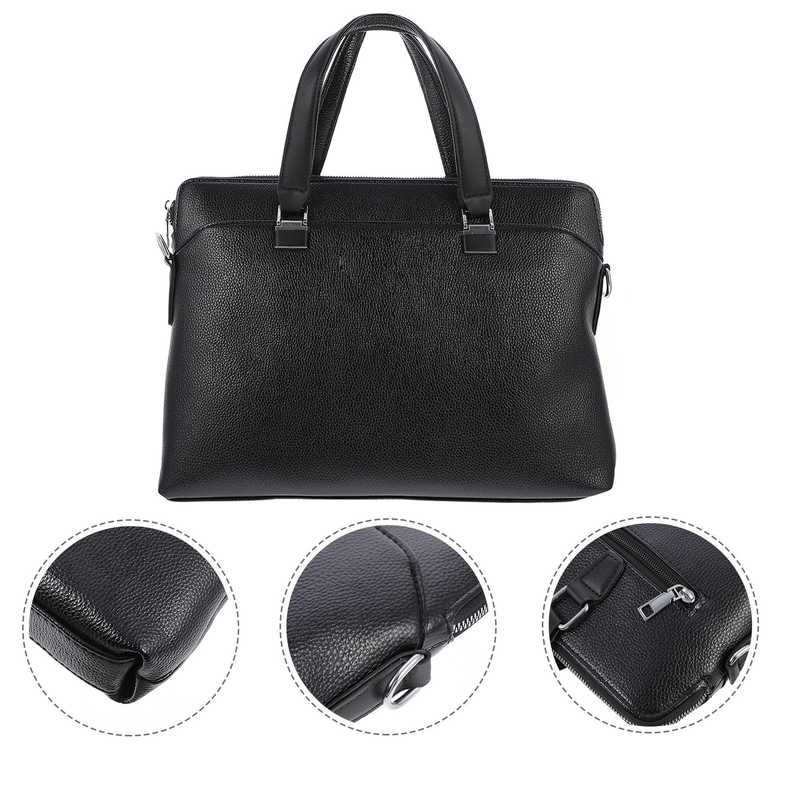 حقيبة أعمال احترافية من البولي يوريثان، حقيبة كمبيوتر محمول مقاومة للماء، منظم بسعة كبيرة للكتف المحمول للتنقل في المكتب