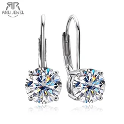 AnuJewel  1 Carat D Color Moissanite Diamond Dangle Drop Earrings 925 Sterling Silver Bow Cuff Earrings Charm Jewelry Wholesale