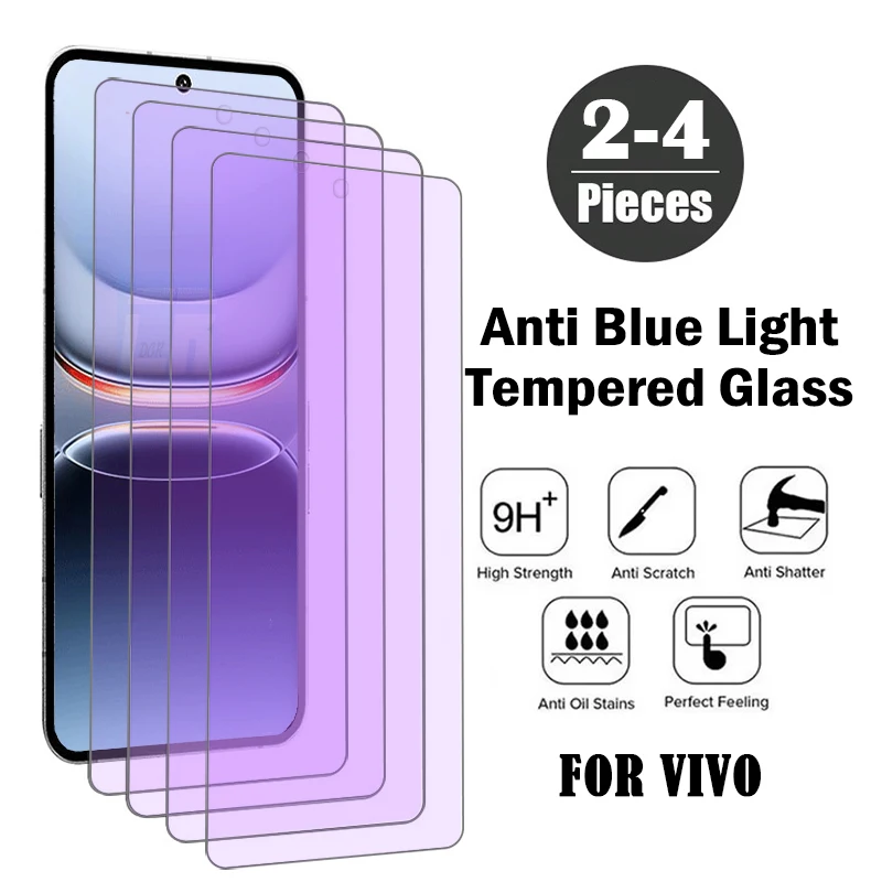 

2-4Piece Anti Blue Light Screen Protector for Vivo iQOO 13 12 11 11S Protective Glass for Vivo Y16 Y36 Y56 Y17s Y27s Y27 Y35 5G