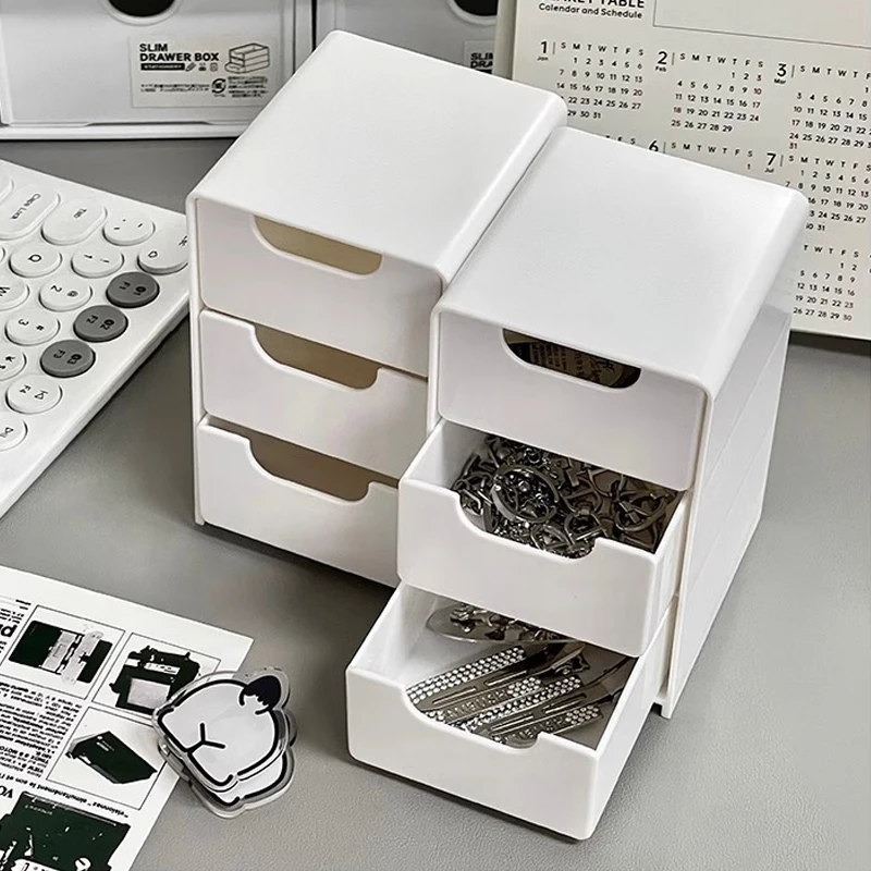 

New Large Capacity Cosmetic Storage Box Mini Desktop Office Furniture Jewelry Organizer Office Supply Storage Solution