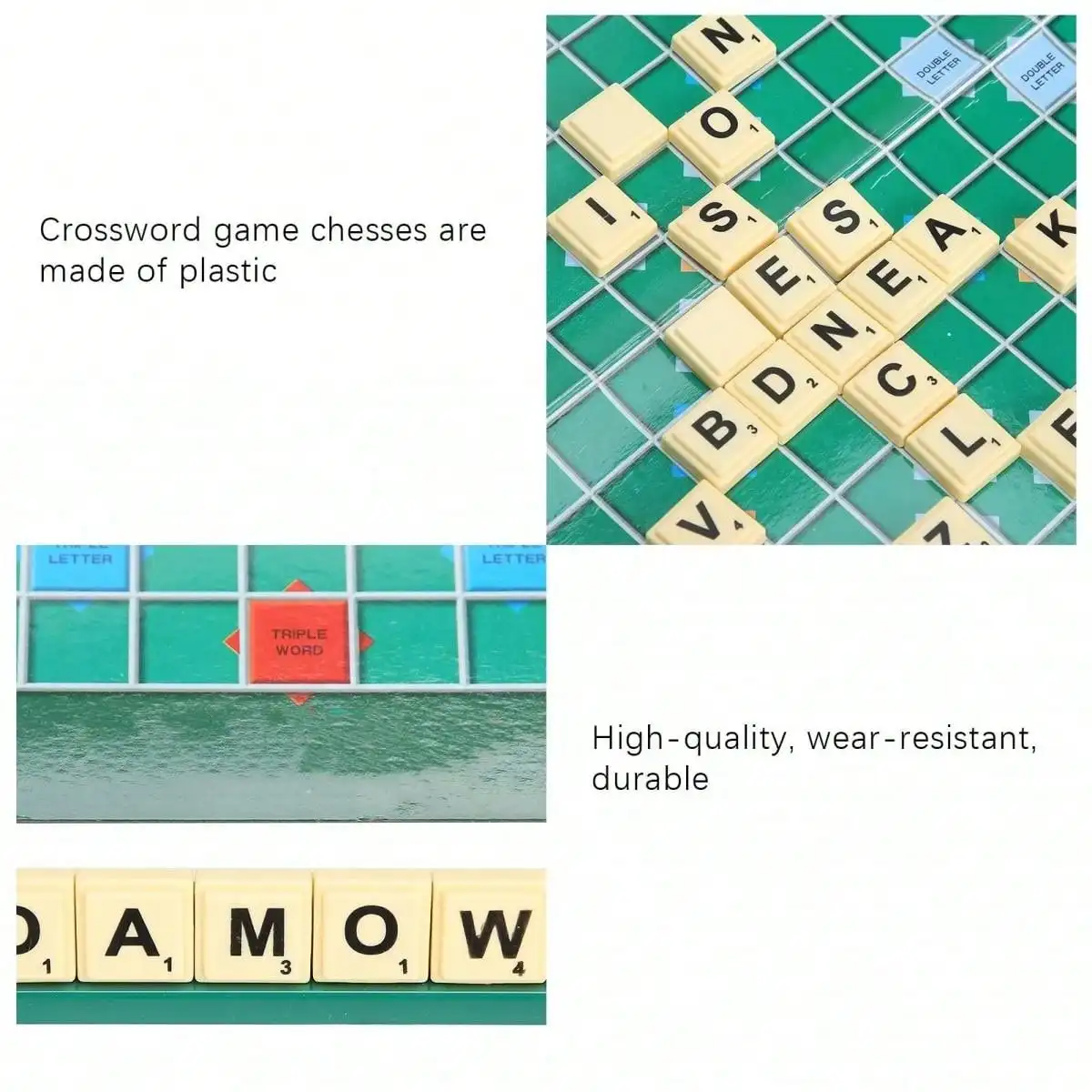 1 buah, soliter Scrabble Inggris, catur alfabet, Scrabble alfabet, permainan papan Jigsaw untuk 2-4 pemain, permainan papan 。