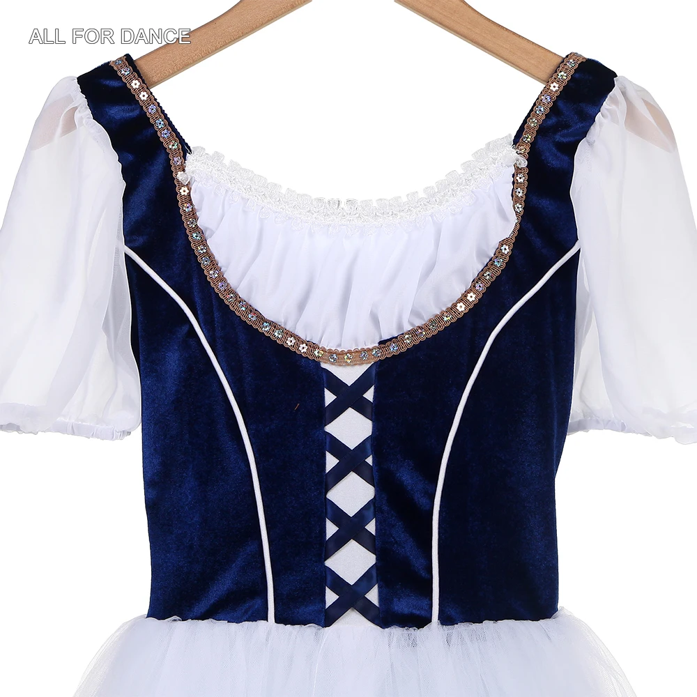 オールフォーダンス 25057 半袖 ダークブルー ベルベット ロマンティック バレエ チュチュ ガールズ＆ウィメンズ ステージパフォーマンス ダンスチュチュ 4色