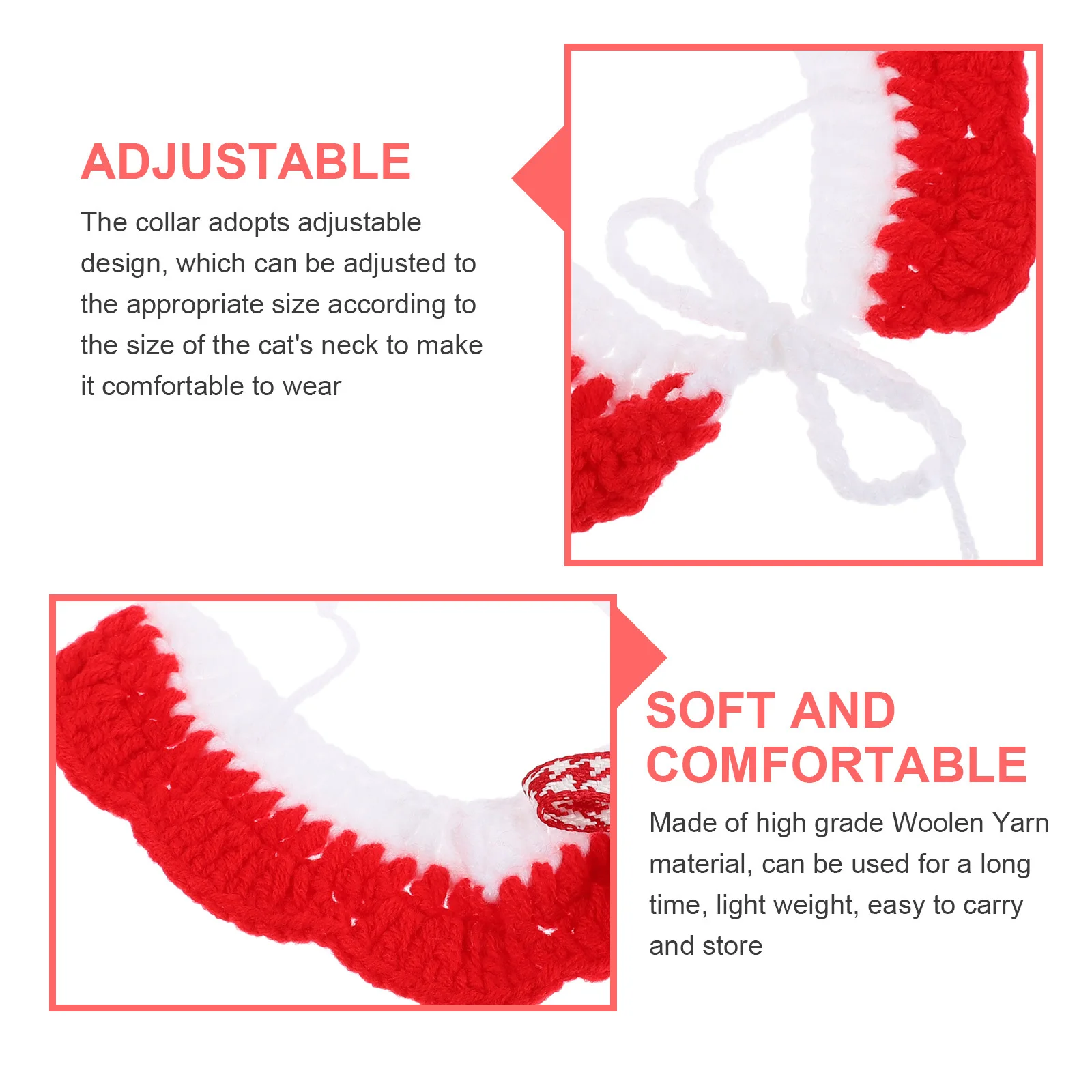 

1Pcs Cat Collar Knitted Pet Collar Adorable Lightweight Neck Decoration for Dogs and Cats Christmas Party Scarf