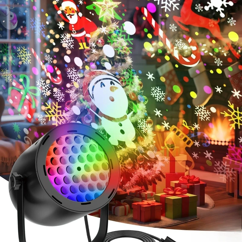 Christmas Projector Lights - LED Projector Light USB Powered Lamp for Living Room New Year Holiday Party Christmas Decoration