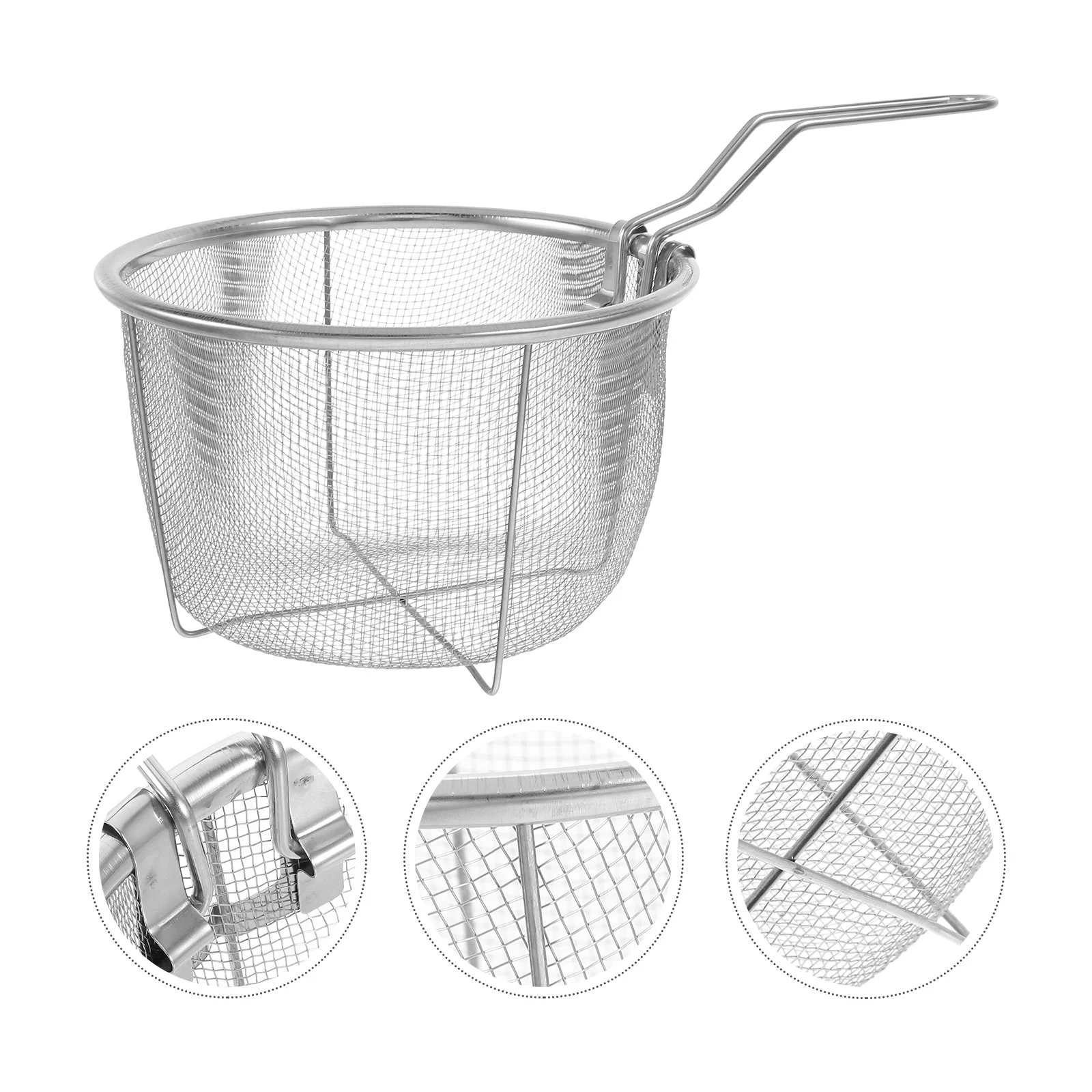 

1Pcs Stainless Steel Fry Basket Foldable Multi Purpose Frying Tool for Quick Oil Drain Fryer Strainer Cooking Helper