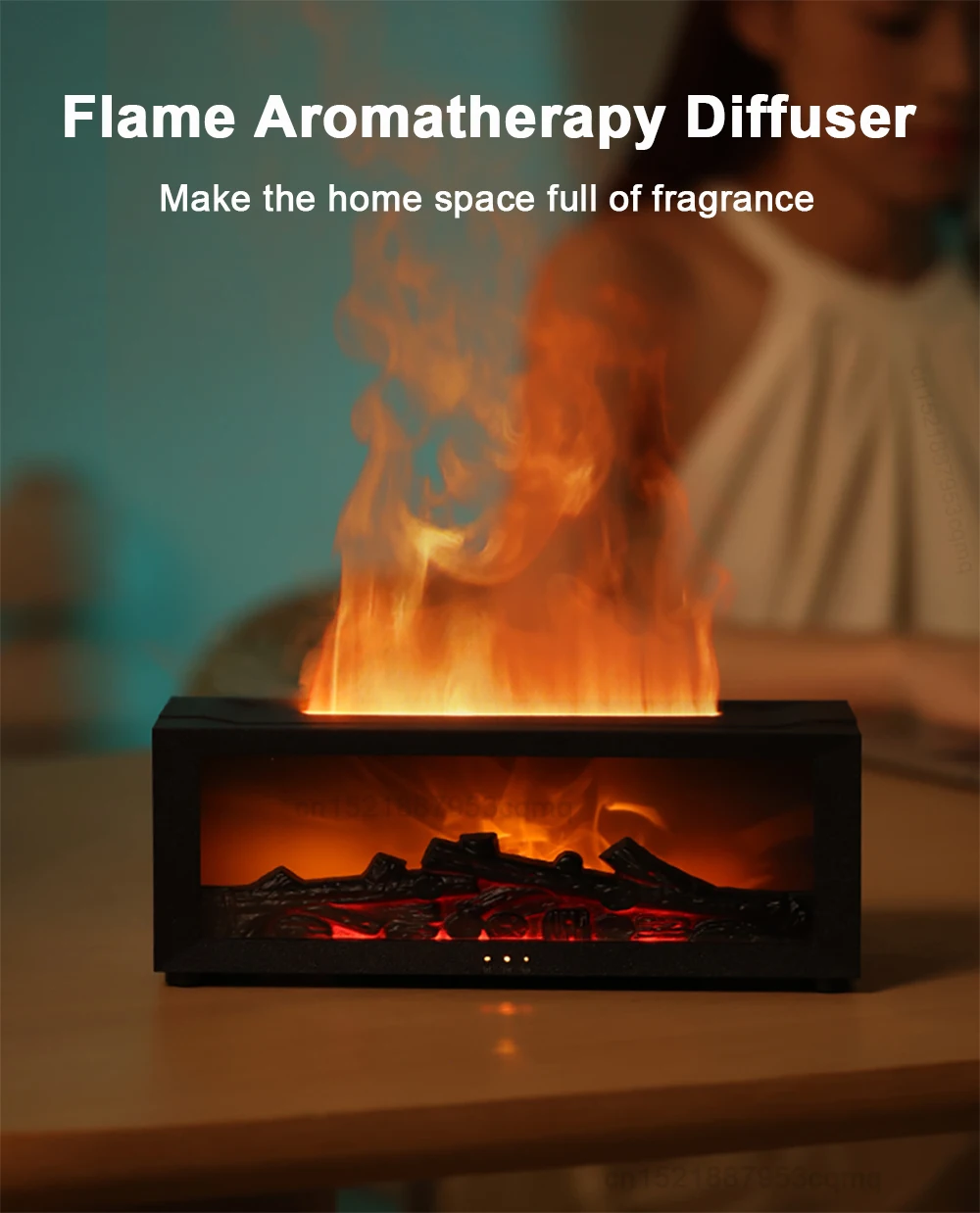 Luftbefeuchter Ätherisches Öl Diffusor Flamme Aroma Luftbefeuchter Home Room Duft Diffusor mit Nachtlicht Aromatherapie Diffusor – Detail 1